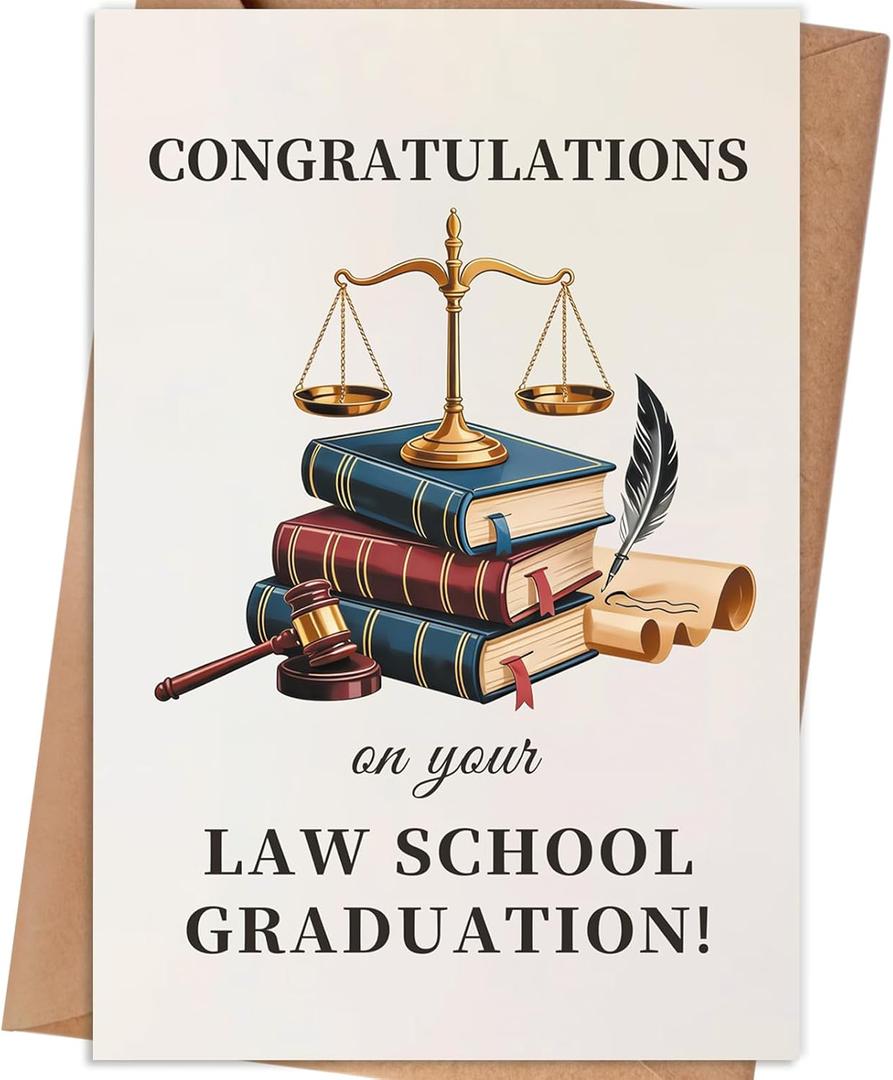 3 x Law School Graduation Card, 8×5.3 inches