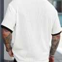 Verdusa Men's Business Casual Button Up Tennis Shirts Collared Short Sleeve Tops Formal Outfits (White, L)