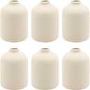 YANLING 6 Pack Small Vase for Flowers Boho Vases for Home Decor, Modern Light Yellow Ceramic Vases for Pampas Grass Simple Shelf Vase, Bud Vases for Wedding Dinner Table Party