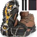 Ice Trekkers for Boots - Crampons Ice Cleats Traction Snow Grips for Boots Shoes with 23 Stainless Steel Spikes Anti Slip for Walking,Hiking,Climbing,Fishing and Mountaineering