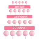 ASTARON 20 Pcs Ball Cake Topper Decorations Mini Balloons Cake Topper Sticks Light Pink Balls Cake Picks Cake Topper Balls Cake Decorations for Wedding Birthday Cake Decorations