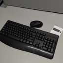 Wireless Keyboard and Mouse Combo, E-YOOSO 2.4GHz Full Sized Ergonomic Wireless Keyboard with Wrist Rest, 3 DPI Adjustable and 6 Buttons Cordless USB Mouse for Computer, Laptop, PC, Windows (Black)