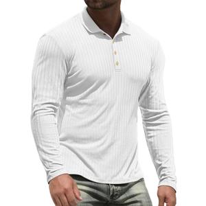 NITAGUT Men's Polo Shirts Shorts& Long Sleeve Casual Slim Fit Workout Shirts (White, XXL)