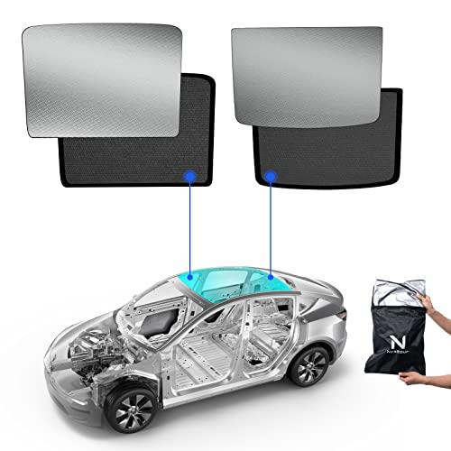 Nestour Foldable Sunshade Sunroof Window Shade Accessories Fit for Tesla Model Y 2020-2023, with UV/Heat Insulation Film (Set of 2) Nestour Foldable Sunshade Sunroof Window Shade Accessories Fit for Tesla Model Y 2020-2023, with UV/Heat Insulation Film (Set of 2)