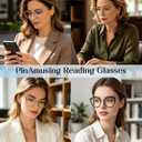 Cat Eye Reading Glasses for Women, Retro Fashion Blue Light Readers for Women with Portable Case, UV Protection, +2.00