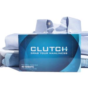 Clutch Men's Dryer Sheets, Fabric Softener for Men, 40 Count Box