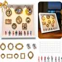 New DIY Mini Gold Grames Silhouette Box, Upgrade Shadow Box Frame Kit with Gold Miniature Museum & Figurines, Celebrate Your Unique Memories in Style, for Anniversary, Wedding, Birthday & Home Decor