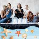 FYSUIMU 12Pcs Bachelorette Hangover Bags Last Toast on The Coast Drawstring Storage Bags with Gift Tags Blue White Bachelorette Party Favor Bag Kit for Coastal Beach Bach Party Supplies