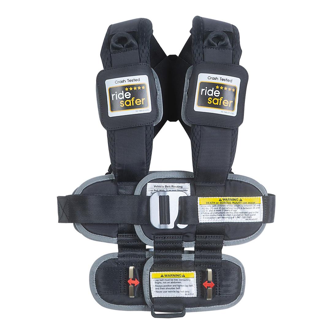 RideSafer Small Black, Lightweight, Compact, Portable Car Seat Perfect for Travel and Everyday Child Safety, Recommended To Use 3 Years And Above And A Weight Between 30 Lbs. And 60 Lbs.