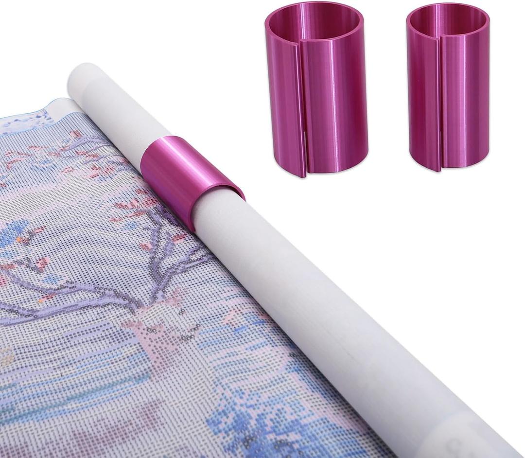 Diamond Painting Canvas Roll Holder,Fixed Scroll Anti-Roll Bracket,Diamond Scroll Ring Storage Tool,Diamond Painting Art Accessories,3D Printing,2-Pack (purple)