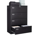 AFAIF 4 Drawer File Cabinet with Lock,Filing Cabinet with Drawers,Metal Locking Office File Storage Cabinet for Home Office,Lateral Filing Cabinet Organizer for Letter/Legal/F4/A4, Black 