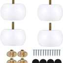 Michanco 2 Inch Bun Feet White DIY Round Wood Furniture Legs Set of 4 Replacement Legs for Couch Sofa Ottoman