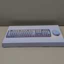 Wireless Keyboard and Mouse Combo, Ergonomic Full Size Typewriter Retro Round Keycaps Keyboard, Compatible with Windows, PC, Perfer for Home and Office Keyboards (Twilight Blue