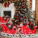 Kathfly 10 Set 15.8'' Large Christmas Sleigh Basket Gifts Bulk DIY Wooden Santa Sled Basket Empty Christmas Sleigh Decor Paper Gift Boxes Wooden Sled Runners Xmas DIY Craft for Holiday Supplies