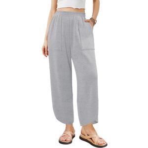 Angerella Womens Baggy Wide Leg Pants High Waisted Casual Lounge Pant Loose Comfy Stretchy Trousers with Pockets (M)