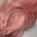 Pink Wig - Long Pink Wavy Wigs for Women Middle Part Pastel Pink 26 inch Natural Curly Synthetic Wig Heat Resistant Fiber Wigs for Daily Party Use