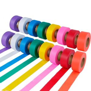 Flagging Tape Assorted Colors 16 Rolls - Non-Adhesive Neon Marking Surveyors Caution Tape, for Tree Marking, Hunting Trail Tape, 1-3/16 in. x 150 ft,3.35 Mil (Multicolored)