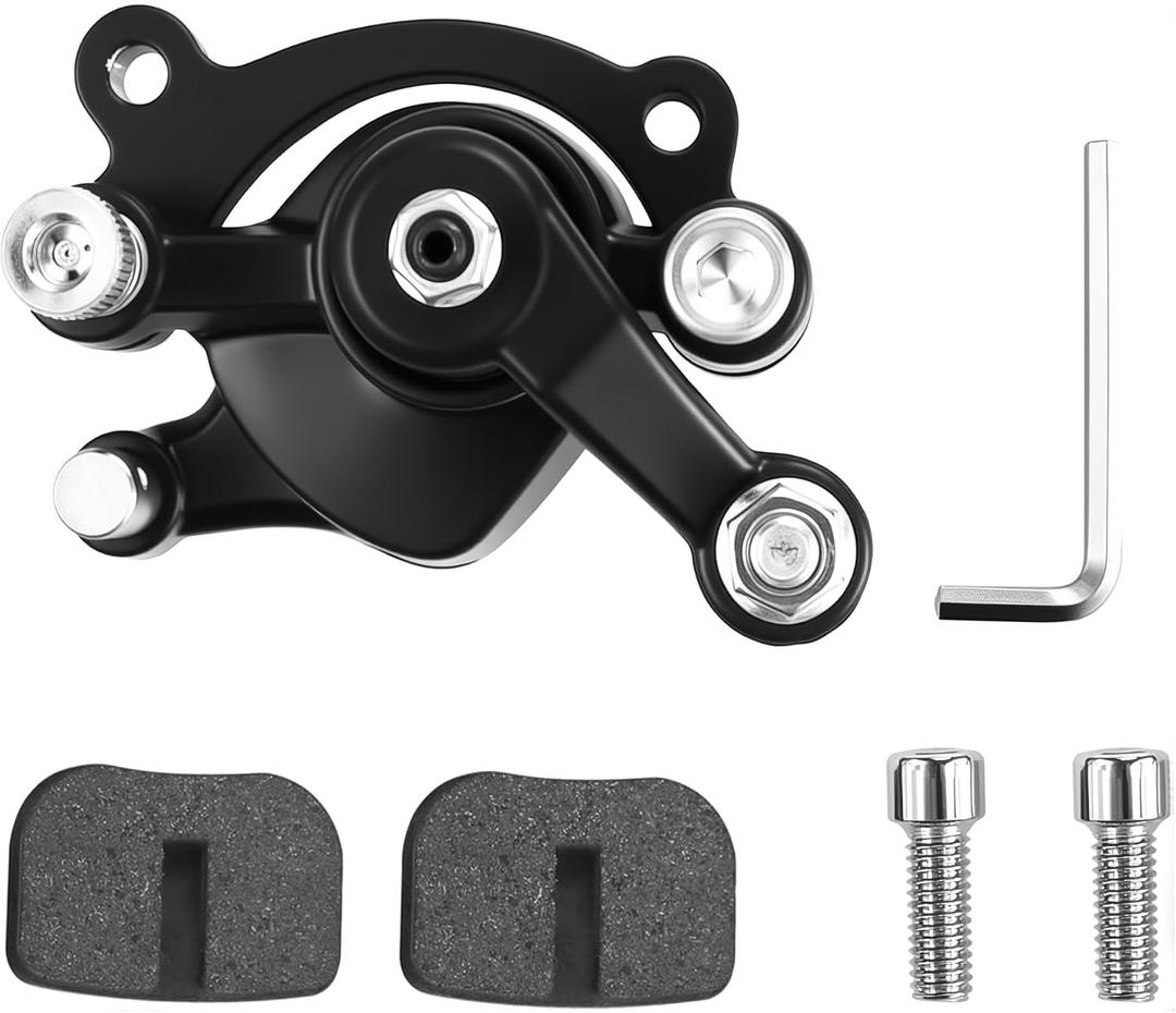 Front Disc Brake Caliper and Pad for MBX10 MBX11 80cc MM-B80 105cc MM-B105 CT100U CC100X Trail Mini Bike 47 49cc Mini ATV Gas Scooter Dirt Pocket Bike Black
