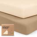 KeaBabies 2-Pack Organic Crib Sheets for Boys, Girls - 52x28 Fitted Crib Mattress Sheet Neutral, Breathable Jersey Cotton Cover for Baby Bed, Toddler Mattress, Soft & Cute Prints (Pecan)