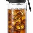 2 x Neodaco 20 oz Sports Water Bottle with Handle, Borosilicate Glass