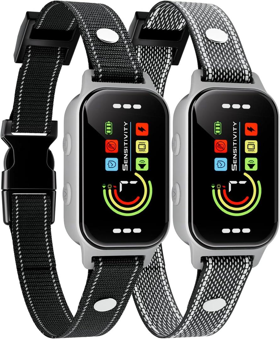 Bark Collar, Fotuial 2 Pack Dog Bark Collar for Small, Medium, Large 5-150 lbsDogs- Smart Rechargeable Anti-Barking Training Collar with 7 Adjustable Sensitivity-Bark Shock Collar with Beep Vibratio