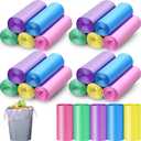500 Count 4 Gallon Small Bags Colored Bathroom Garbage Bags Small Thick Basket Plastic Can Liners for Home Bedroom Office and Car, 5 Colors(Multicolor)