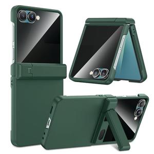 Maxdara for Z Flip 7 Case, with Privacy Screen Protector & Hidden Kickstand & Hinge Protection & Support Wireless Charging Phone Cover for Samsung Galaxy Z Flip 7 5G, Green (Privacy Screen)