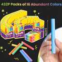 432 Count Colored Chalk, 36 Packs Color Chalk Bulk, Bulk Chalkboard Chalk School Supplies for Teachers, Classroom Prizes, Goodie Bags Stuffers, Party Favors, Back to School Gifts for Students Kids
