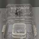 RoskDeewat Deviled Egg Containers with Lid, 2 Pack Thick Clear Plastic Deviled Carrier with Handle Storage 48 Eggs, Stackable Egg Holder Portable Tray Platter for Fridge, Travel, Party-White