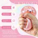 Glitter Dumpling Squishy Box Real Squishy Dumplings Squishies Fidget Toys Adults & Teens Large Adults Anxiety Relief Squeeze Toy for Boys Girls Easter Basket Stuffers (Pink)