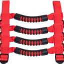4 x Roll Bar Grab Handles Grip Handle for Jeep Wrangler YJ TJ JK JK JL JLU Sports Sahara Freedom Rubicon X & Unlimited 1955-2021 (Red)