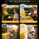 Paint Sprayer, HVLP Spray Gun with Cleaning & Blowing Joints, 4 Nozzle Sizes & 3 Spray Patterns, Easy to Clean, for Furniture, Cabinets, Decks, Walls, Doors, DIY Projects, etc.