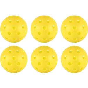 6 pcs Pickleball Balls,40 Hole Indoor Pickleball Balls,8mm Precision Drilled-Spaced Pickle Ball Set-Profession Plastic Ball for Pickleballs Paddles and Indoor Floor Sport Court