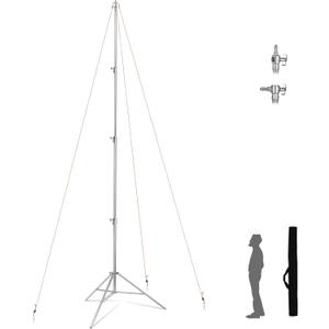 24ft Tall Telescoping Camera Tripod Stand, Heavy Duty Stainless Steel with 3 Guy Wires & 1/4" 3/8" Screw Adapter for Aerial/Sports/Hunting Photography