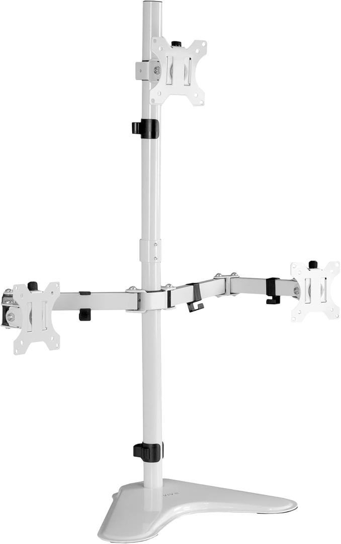 VIVO Triple LCD LED Computer Monitor Desk Stand, Free Standing Heavy Duty Fully Adjustable Mount for 3 Screens up to 30 inches STAND-V003EW