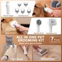HEAPETS Dog Grooming Vacuum Kit - 3L Vacuum with 7 Tools, Low Noise Electric Clipper and Brush for Pet Shedding at Home, Green