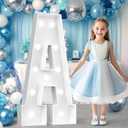 Ledido 4FT Marquee Light Up Letters A, Big Marquee Letters 4 Feet Tall for Birthday Decorations Large Light Up Letters for Party Wedding Graduation Baby Shower Anniversarty Decor