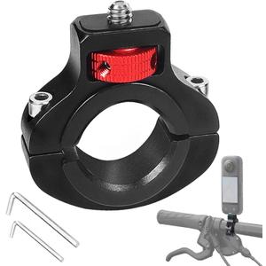 Niewalda Aluminum Bike/Motorcycle Handlebar Mount for GoPro, Insta360, DJI Osmo and Fill Light, 360 Degrees Rotary Motorcycle Camera Mount Side Reinforcement Anti-Reverse