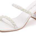 Avidirk Women's Square Open Toe Heeled Sandals Two Strap Mules Slip On Block Chunky Mid Heels Sandals, Size 8