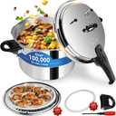 Pressure Cooker 8 qt+ Aluminum, ollas de presin para cocinar pressure cooker 8 qt All Stovetops Induction Compatible Thickened with Spring