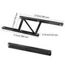 4 Pack Table Lift Hardware Mechanism Hinge, 2 Pairs Table Lift Up Top Hinge, Lift Top Coffee Table Hinges Spring, Each Pair Capacity 60 Lbs, Black