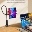 Tablet Stand, Kindle Holder for Reading in Bed, [Flexible Long Arm Gooseneck] [Anti-Slip] [Hands Free]Phone Holder for Bed Desk, i pad Stand for Fire/i pad/iPhone/Switch/Tablet Devices (4.7''-12.9'') (Black)