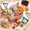 Wavwavw 12 Pcs Graduation Gifts for Teacher, Positive Handmade Mini Crochet Flower Bouquet Thank You for Helping Me Grow Teachers Gifts for Graduation End of Year Women Men (Fresh)
