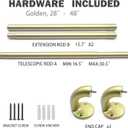 Wrap Around Curtain Rod 28-48, 3/4" Curtain Rods for Windows Adjustable, Blackout Heavy Duty Telescoping Drapery Rods for Bedroom, Living Room, Kitchken, Gold