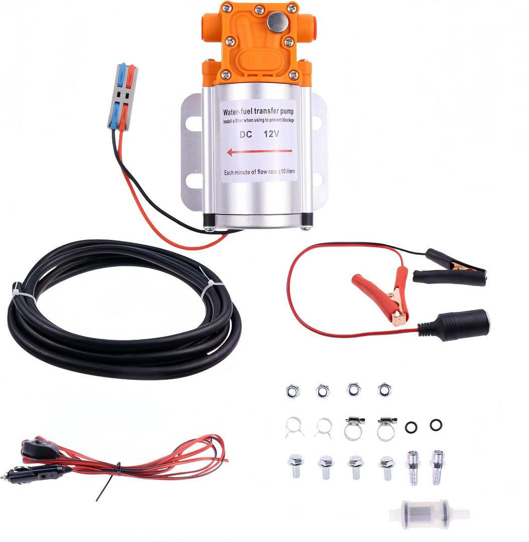 12 Volt Electric Fuel Transfer Pumps, Fuel Transfer Pump Kits, High Efficiency Self-priming Pumps for Pumping Gasoline, Diesel, Kerosene, Water and Liquids
