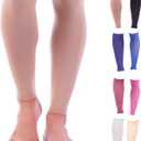Doc Miller Compression Calf Sleeve for Men & Women, Premium Medical Grade, 15-20mmHg Graduated Support for Running, Calf Tear, Shin Splints, Knee High, Calf Sleeves, 1 Pair (Medium, Skin/Nude)