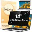 Mamol Laptop Privacy Screen 14 Inch for HP/Dell/Acer/Samsung/Asus/ Lenovo/Toshiba, Removable 16:10 Aspect Privacy Filter Screen Protector, Anti Glare Blue Light Laptop Screen Shield 14 in