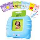 French & English Bilingual Flash Cards for Toddler/Beginning - Learning Educational Toy to Learn French/English,Talking Flash Cards for Ages 2 (Blue_French & English)