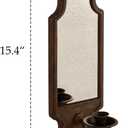 SOFFEE DESIGN Mirrored Wall Candle Holder - Antique Copper Sconce for Taper Candles, Elegant Hanging Decor