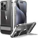 ESR Patented Metal Kickstand Case Compatible with iPhone 13 Pro Max, Two Ways to Tilt, Reinforced Drop Protection, Slim and Soft Case, Transparent